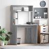 vidaXL Desk with Shelf Grey Sonoma 91 x 50 x 149 cm Engineered Wood