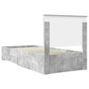 vidaXL Bed Frame with Drawer Concrete Grey 90 x 200 cm Engineered Wood