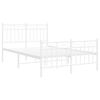 vidaXL Metal Bed Frame without Mattress with Footboard White 120x200cm