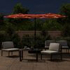 vidaXL Double-Head Garden Parasol with LEDs Terracotta 316x145 cm