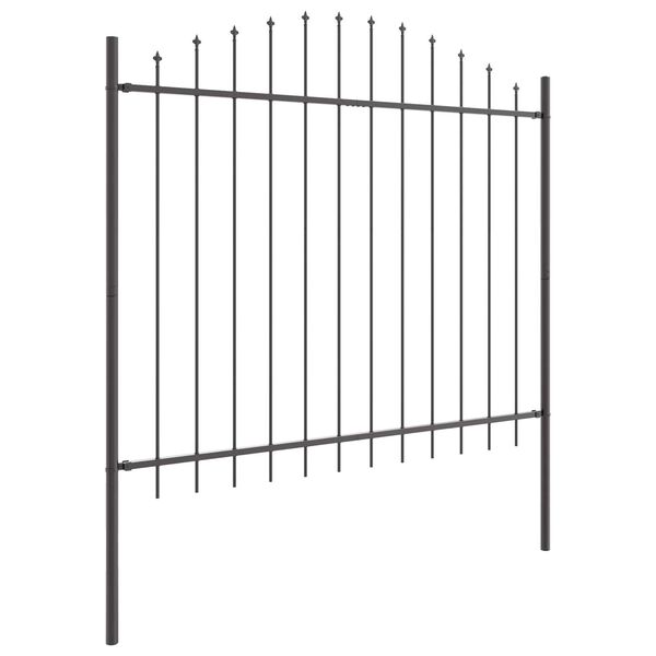 vidaXL Garden Fence 6 pcs Grey 170 x 190 cm Powder-Coated Steel