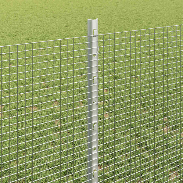 vidaXL Fence with Post Silver 0.8 x 50 m Steel