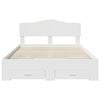 vidaXL Bed Frame with Headboard White 140 x 190 cm Engineered Wood