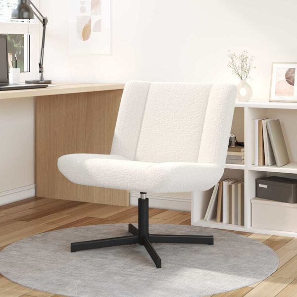 vidaXL Swivel Chair Cream 63 x 75 x 76 cm Sheepskin