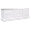 vidaXL TV Cabinet White 108x30x40 cm Solid Paulownia Wood