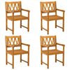 vidaXL Garden Chairs 4 pcs Natural Solid Acacia Wood
