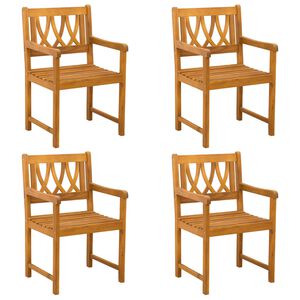 vidaXL Garden Chairs 4 pcs Natural Solid Acacia Wood