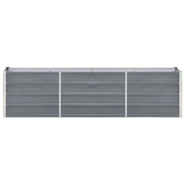 vidaXL Garden Raised Bed Galvanised Steel 240x40x45 cm Grey