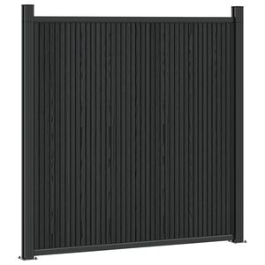 vidaXL Fence Panel WPC and Aluminium Black