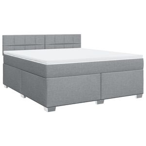 vidaXL Box Spring Bed with Mattress Light Grey 180x200 cm Fabric