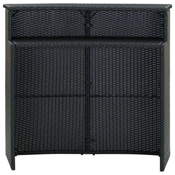vidaXL Garden Bar Table Black 120x55x110 cm Poly Rattan