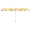 vidaXL Freestanding Manual Retractable Awning 500x350 cm Yellow/White