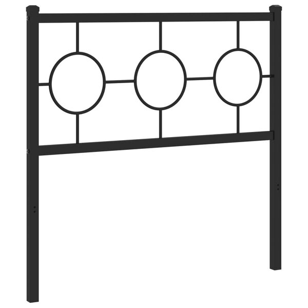 vidaXL Metal Replace Headboard Black 90 cm