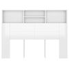 vidaXL Headboard Cabinet High Gloss White 140x19x103.5 cm