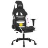 vidaXL Swivel Gaming Chair with Footrest Black and White Fabric