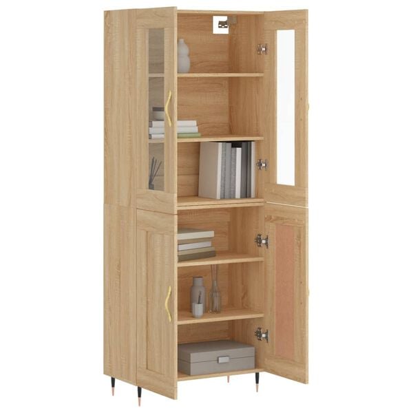 vidaXL Highboard Sonoma Oak 69.5x34x180 cm Engineered Wood