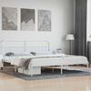 vidaXL Metal Bed Frame without Mattress with Headboard White 200x200cm
