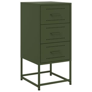 vidaXL Bedside Cabinet Olive Green 36x39x78 cm Steel
