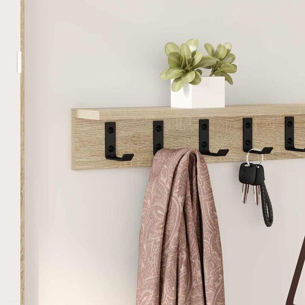 vidaXL Wall-Mounted Coat Rack Sonoma Oak 100 x 10.5 x 10.5 cm
