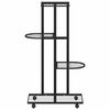 vidaXL 4-Floor Flower Stand with Wheels 44x23x80 cm Black Iron
