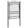 vidaXL Fence Gate with Spikes Grey 170 x 100 cm Powder-coated steel