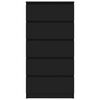 vidaXL Drawer Sideboard Black 60x35x121 cm Engineered Wood