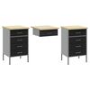 vidaXL Work Cabinet with Drawer 8 pcs Black Engineered Wood and Steel