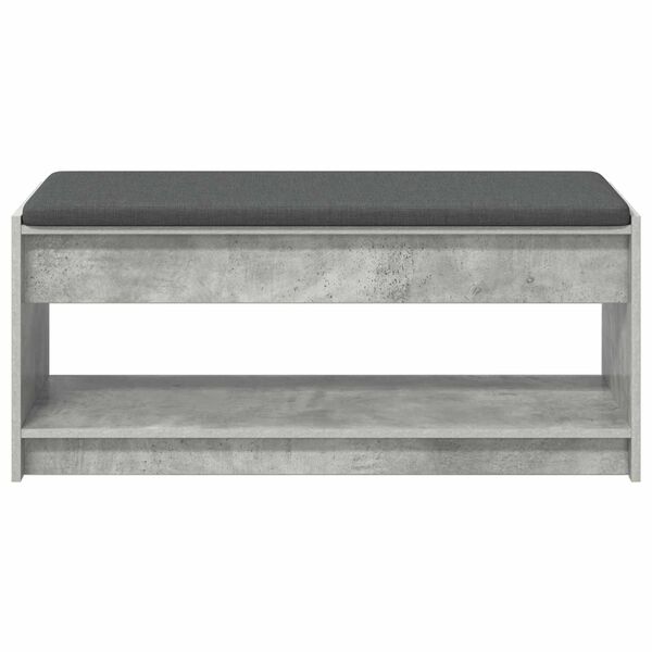 vidaXL Hall Bench with Cushion Concrete Grey 103 x 38 x 45 cm