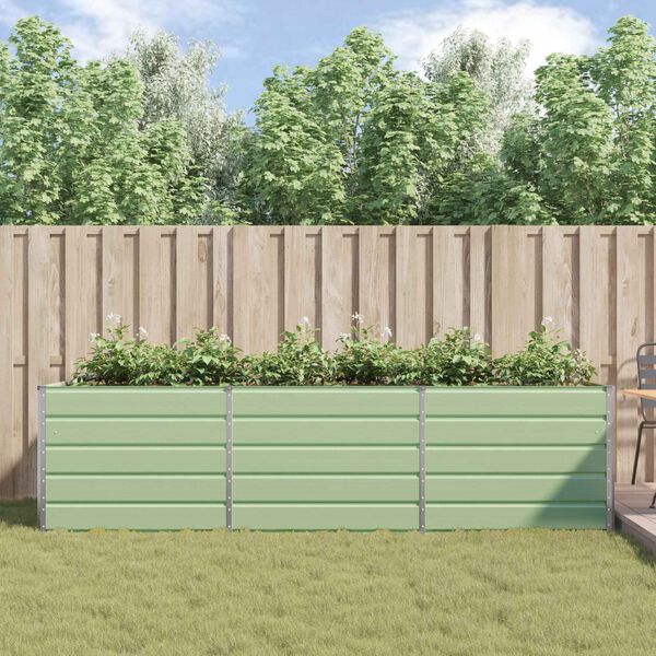 vidaXL Planter Pastel Green 290 x 100 x 75 cm Galvanised Steel