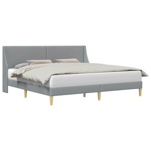 vidaXL Bed Frame with Headboard Light Grey 180 x 200 cm Fabric