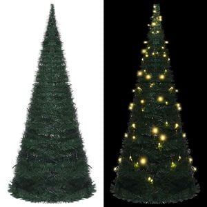 vidaXL Pop-up String Artificial Pre-lit Christmas Tree Green 150 cm