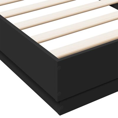 vidaXL Bed Frame with LED Lights Black 90x200 cm