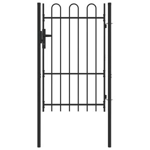 vidaXL Fence Gate Grey 100 x 150 cm Powder coated steel