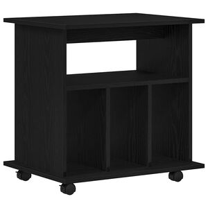 vidaXL Rolling Cabinet 60 x 45 x 55 cm Engineered Wood Black Oak
