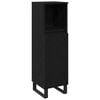 vidaXL Bathroom Furniture Set Wall-mounted with Door 3 pcs Black Oak
