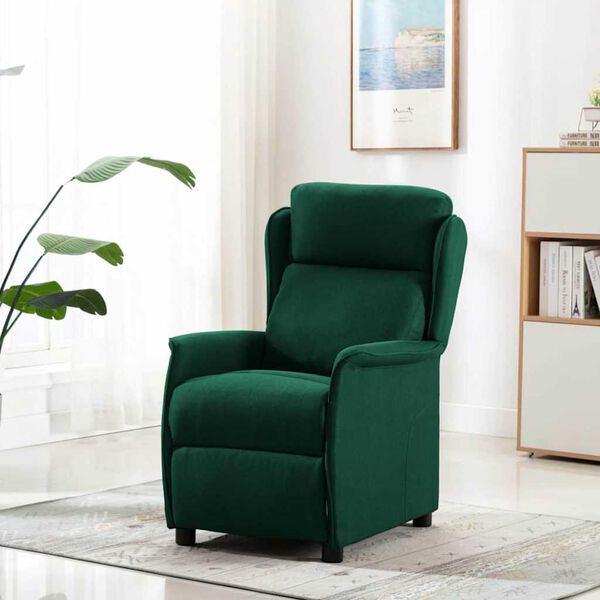 vidaXL Massage Chair Dark Green 93.5 x 67.5 x 101.5 cm Fabric