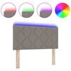 vidaXL Headboard with LED Strip Lights Light Grey 90 cm Fabric