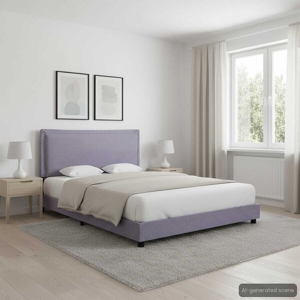 vidaXL Bed Frame without Mattress Light Grey Fabric 135x190 cm Double