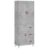 vidaXL Highboard Concrete Grey 69.5x34x180 cm Engineered Wood