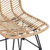 vidaXL Dining Chair 2 pcs Natural 44 x 47 x 85 cm Rattan and Iron