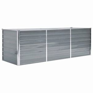 vidaXL Raised Bed | Grey | Galvanised Steel | 240x80x77cm | Sturdy