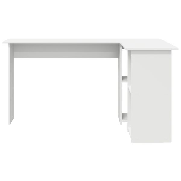 vidaXL Desk with Shelf White 142 x 102 x 73 cm Engineered Wood