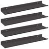 vidaXL Floating Shelf Wall-mounted 4 pcs Black 40 x 9 x 2.5 cm Steel