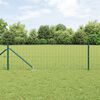 vidaXL Fence with Posts Green 0.6 x 25 m Steel