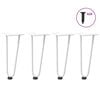 vidaXL Hairpin Legs for Coffee Table 4 pcs White 30 cm Solid Steel