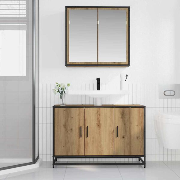 vidaXL Bathroom Furniture Set 2 pcs Artisan oak Engineered wood