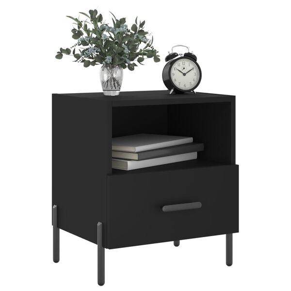 vidaXL Bedside Cabinets 2 pcs Black 40x35x47.5 cm Engineered Wood