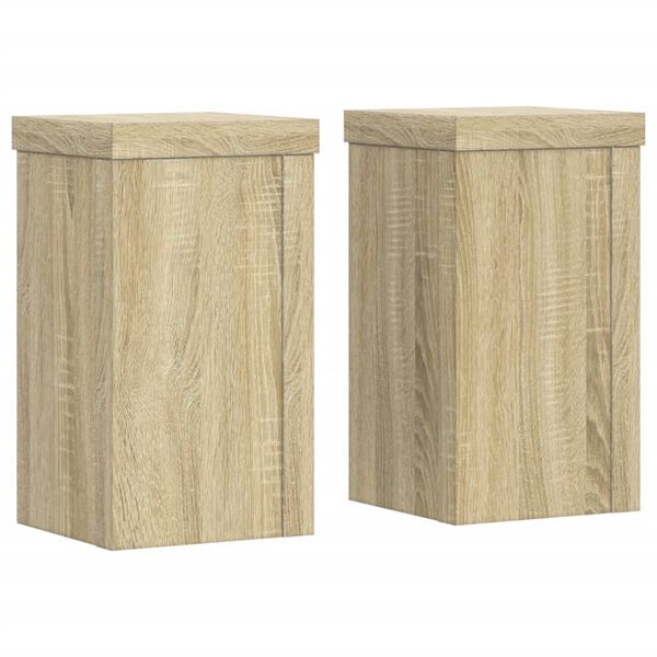 vidaXL Plant Stands 2 pcs Sonoma Oak 10x10x18 cm Engineered Wood