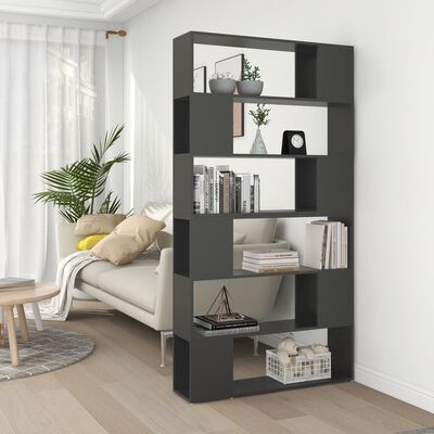 vidaXL Book Cabinet Room Divider Grey 100x24x188 cm