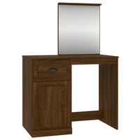 vidaXL Dressing Table with Mirror Brown Oak 90x50x132.5 cm Engineered Wood